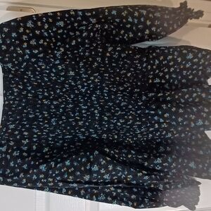 Body Central Black 3/4 Sleeve Smocked Blouse